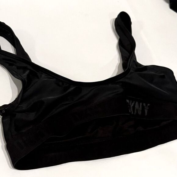 DKNY BLACK Logo Bikini Swim Top, Womens Printed Bikini US X-Large - Picture 6 of 9